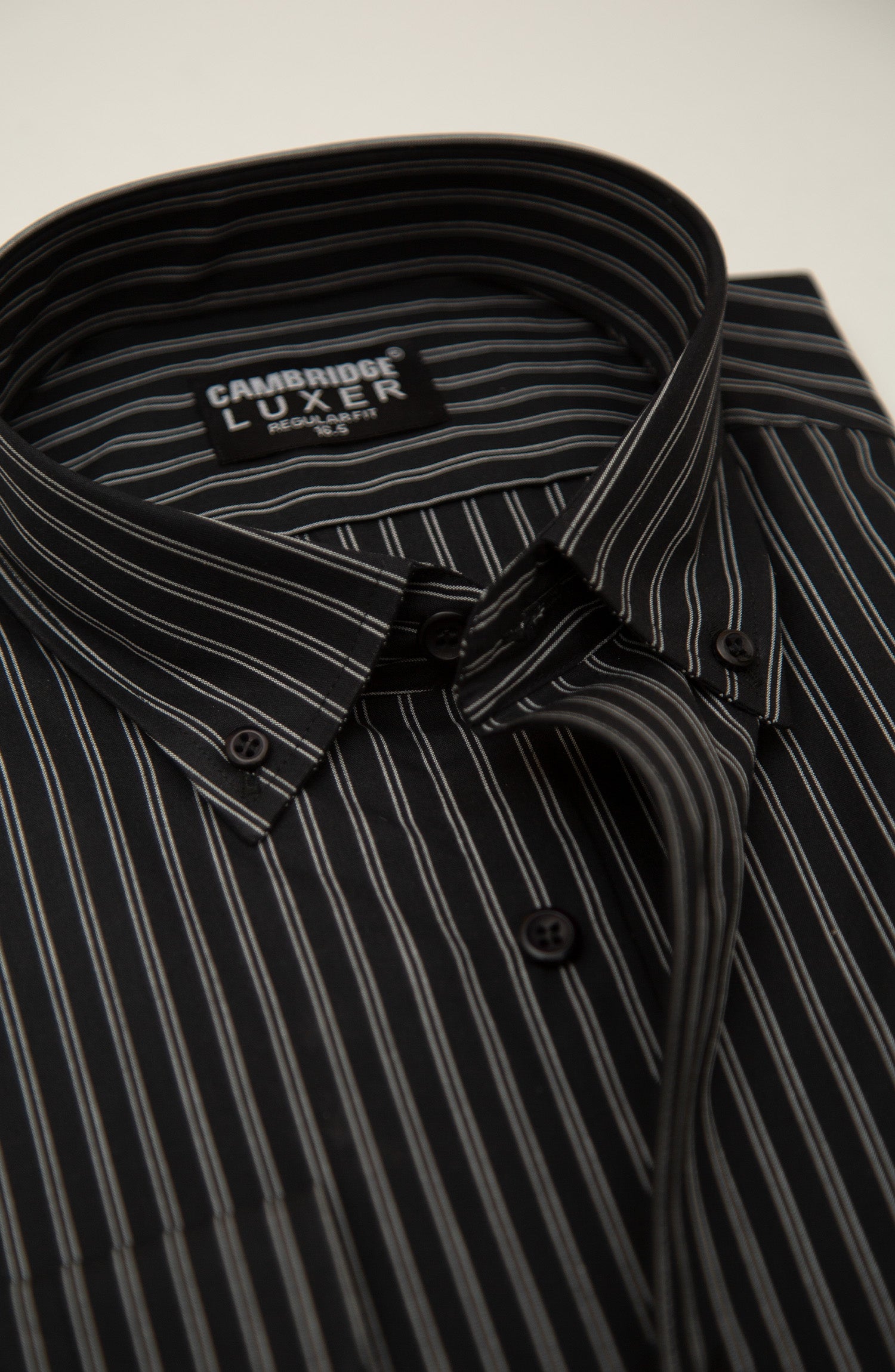 black dress shirt with white stripes Men's Relco Black & White Striped Button Down Shirt Large / Black