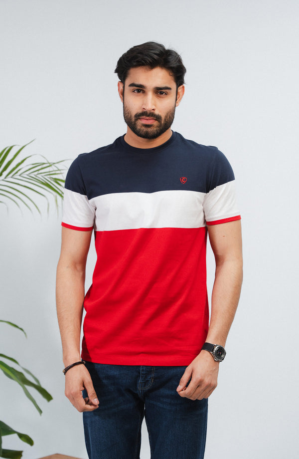 Striped T-Shirt - Red/Navy