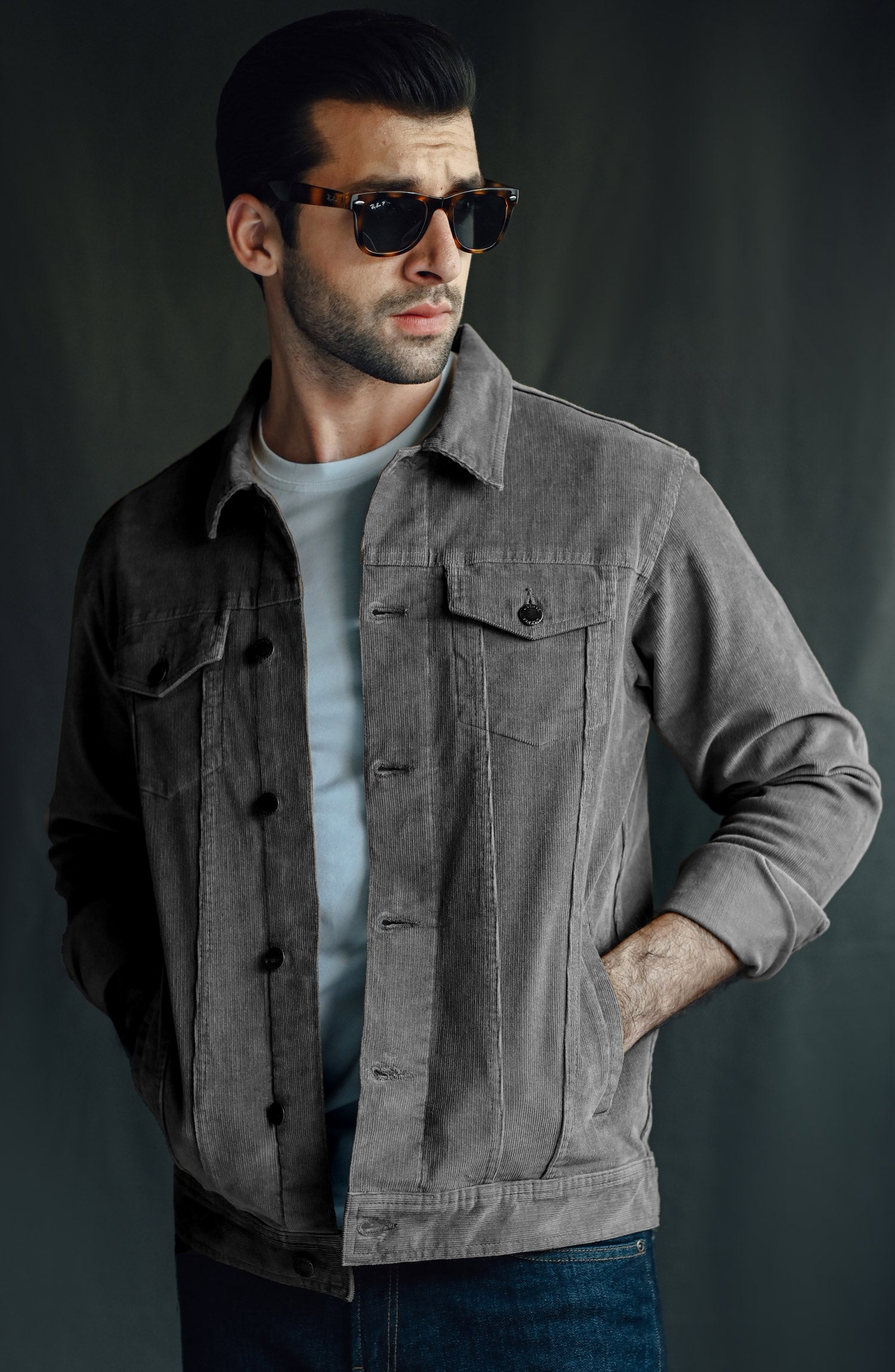 Grey Corduroy Jacket - Main Image