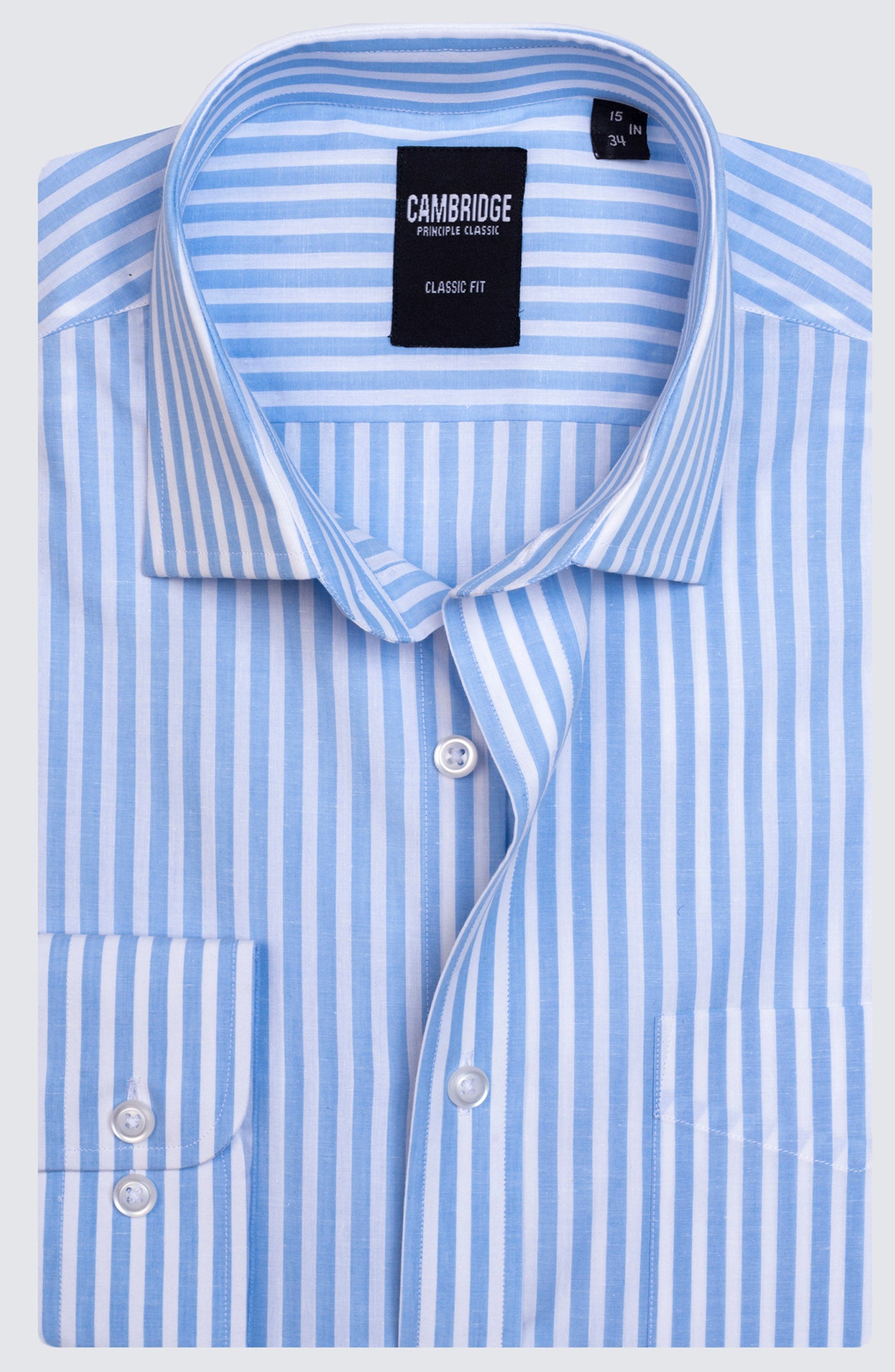Sky Blue White Bengal Stripes Shirt Sky Blue White Bengal Stripes Shirt