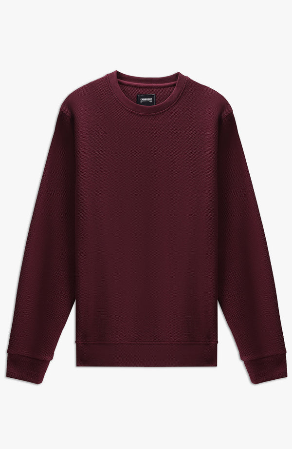 Jumbo Pique Sweatshirt Regular Fit - Burgundy