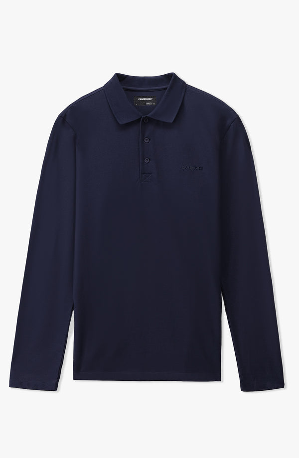 Performance Button Polo Regular Fit - Navy Blue