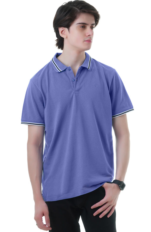 Jacquard Collar Polo Shirt
