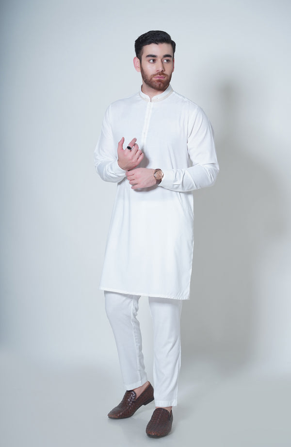 Fancy Kurta Pajama - Off-white