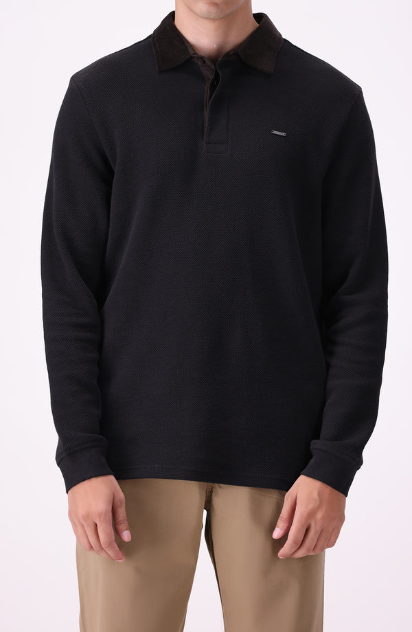 Jumbo Pique Courdory Polo Regular Fit - Black