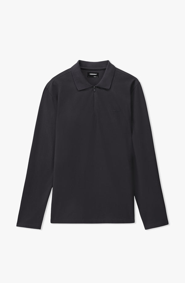 Performance Zipper Regular Fit Polo - Charcoal