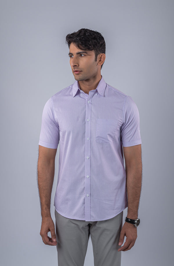 Light Purple Stripes Yarn Dyed Shirt