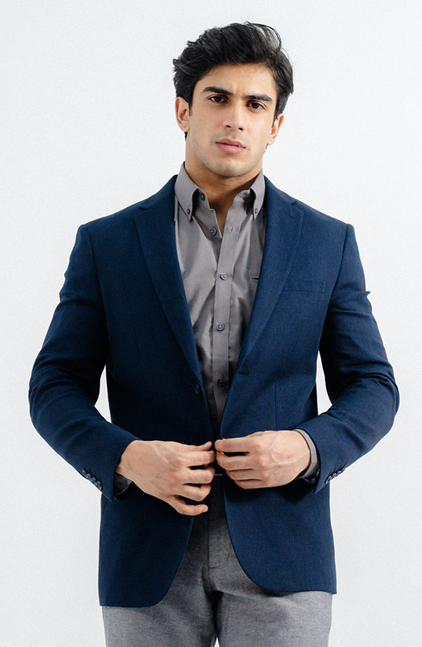 LINEN BLAZER - NAVY