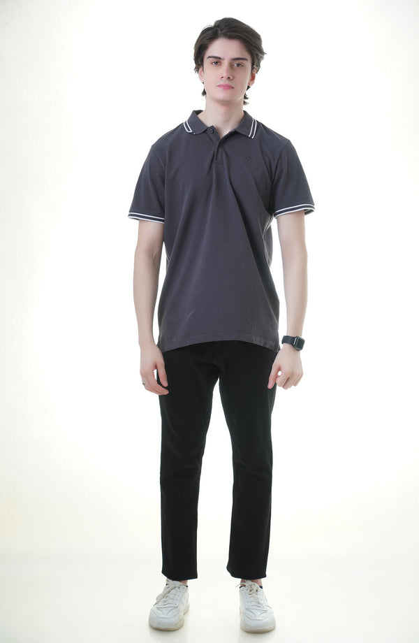 Chevron Collar Polo Shirt