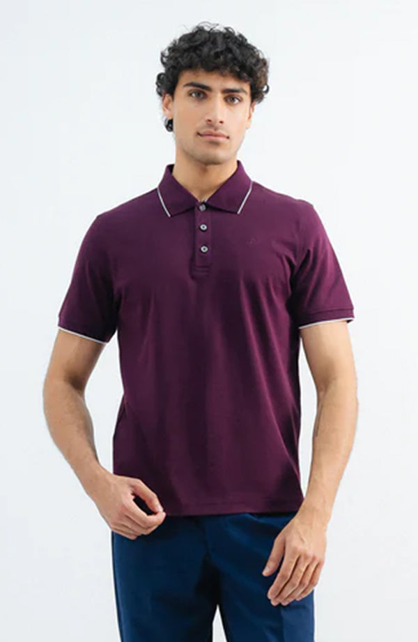 Interlock Button Polo - Magenta