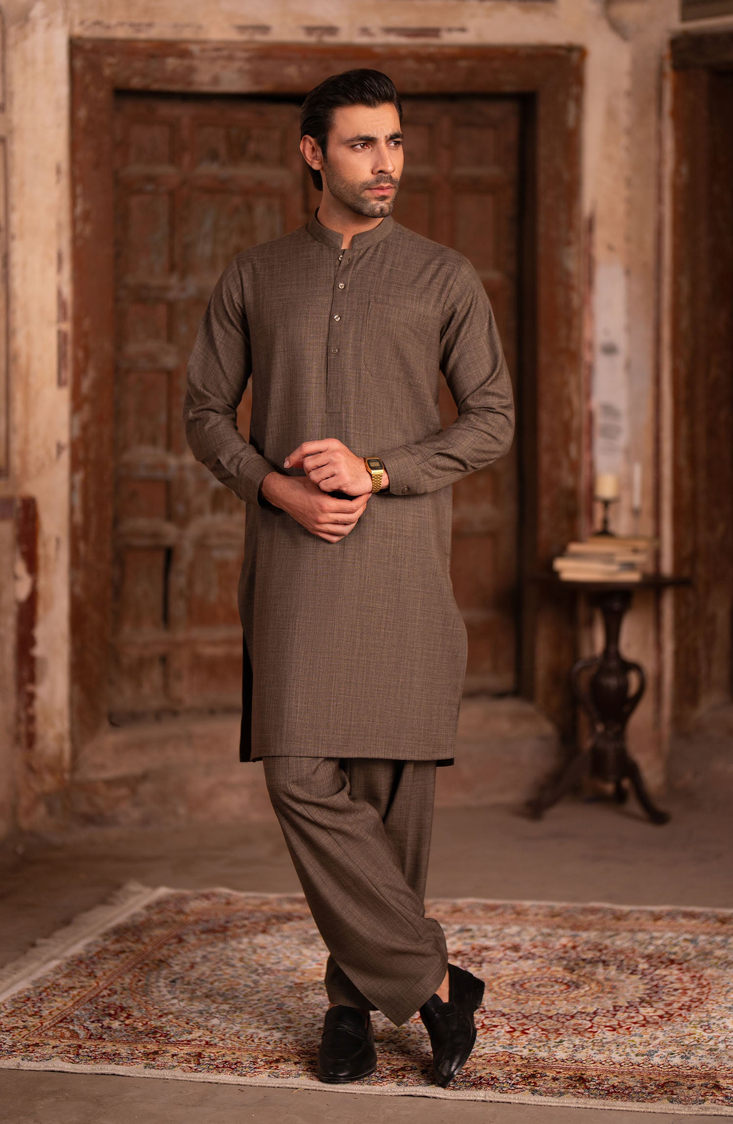 Basic Band Collar Shalwar Suit