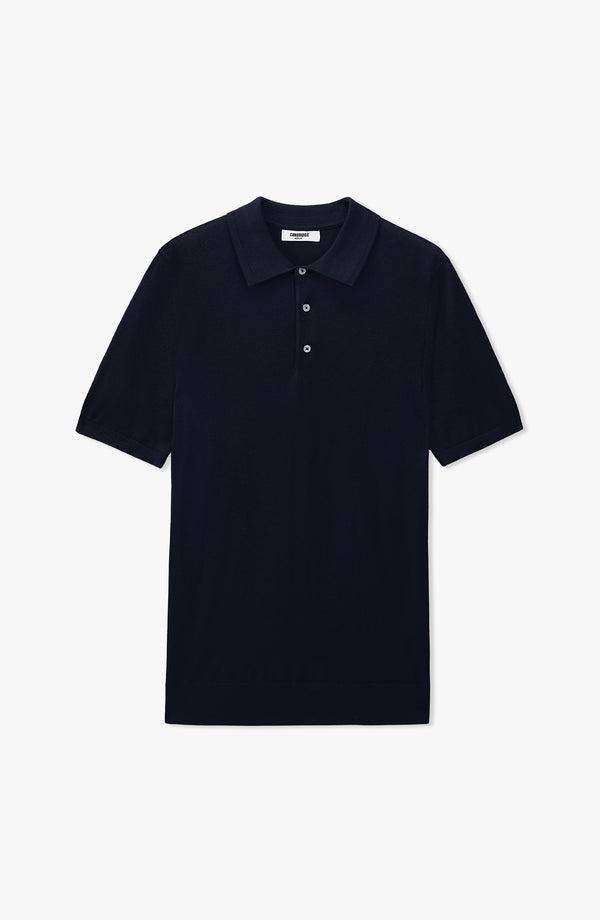 WOOL BLEND POLO - NAVY