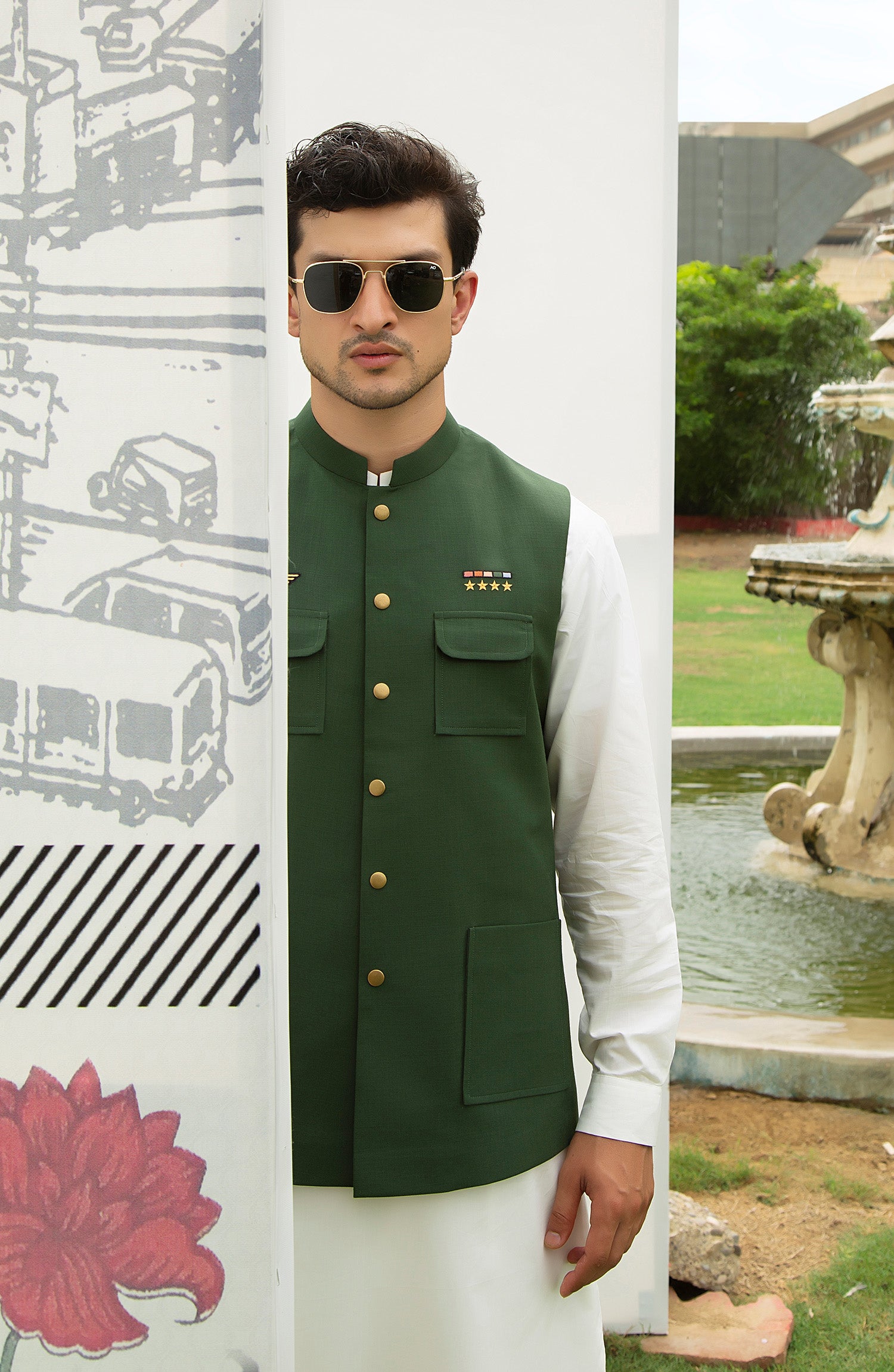 Fancy Waistcoat - Army Green
