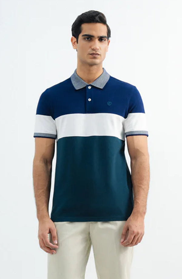 Stretch Cross Polo - Navy Blue