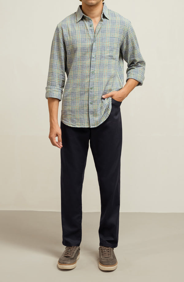 Linen Five Pockets Slim Fit - Navy Blue