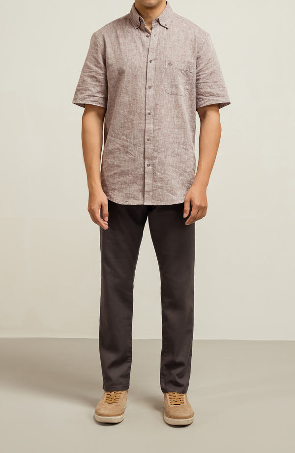 Linen Five Pockets Slim Fit - Charcoal