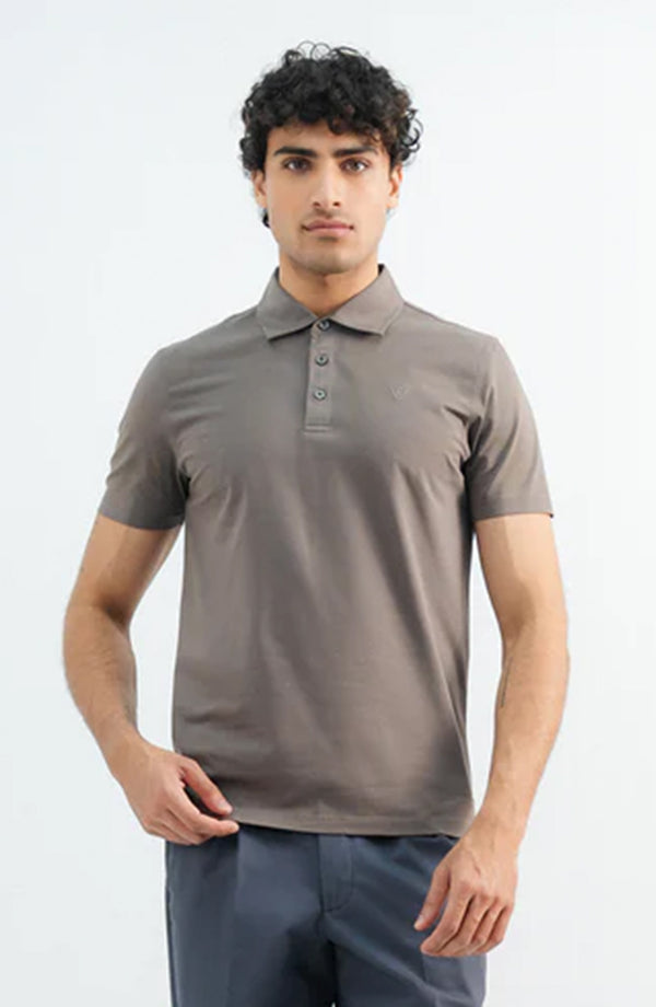 Self Collar Polo - Brown