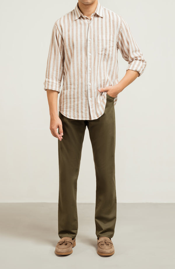 SUEDE FIVE POCKET PANT - OLIVE