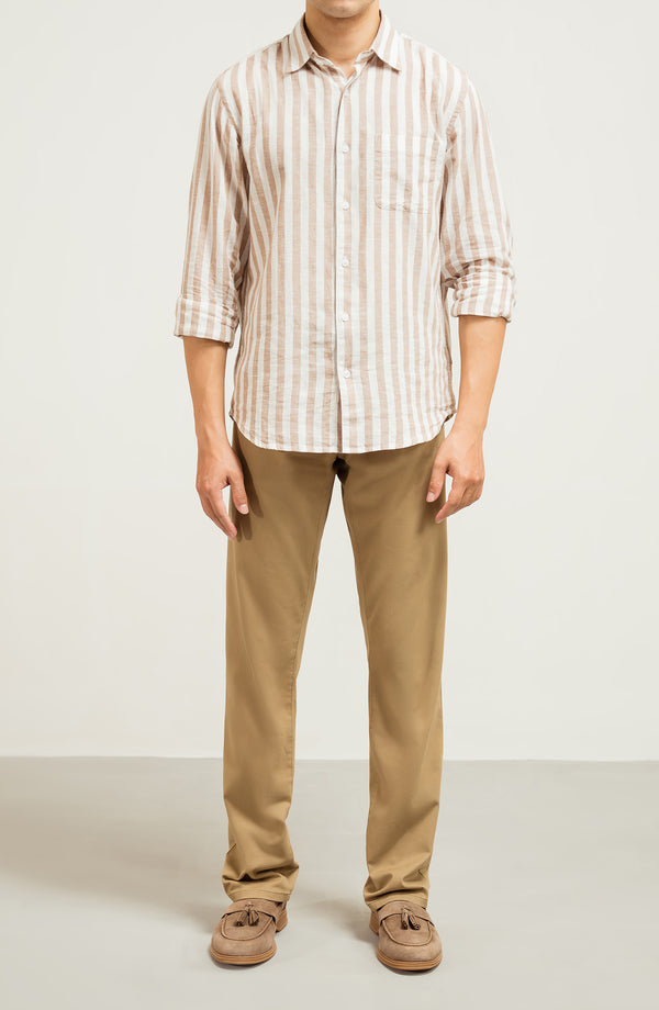 SUEDE FIVE POCKET PANT - BROWN
