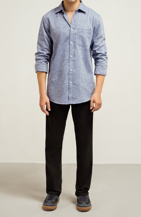 SUEDE FIVE POCKET PANT - BLACK