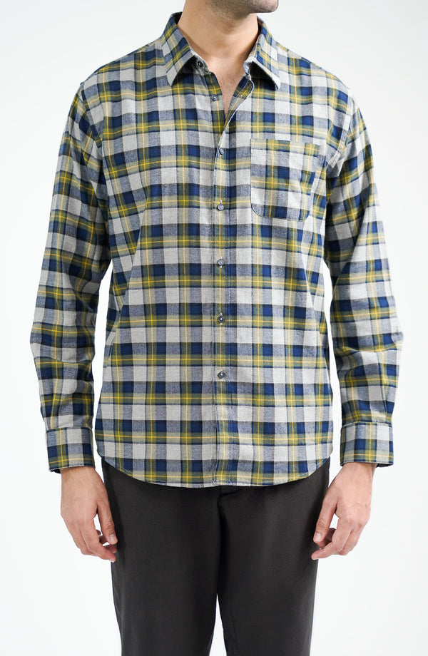 Flannel Shirt Regular Fit - Yellow
