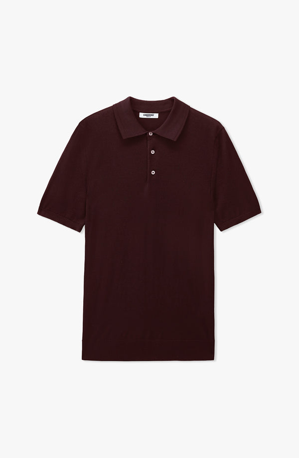 WOOL BLEND POLO - BURGUNDY