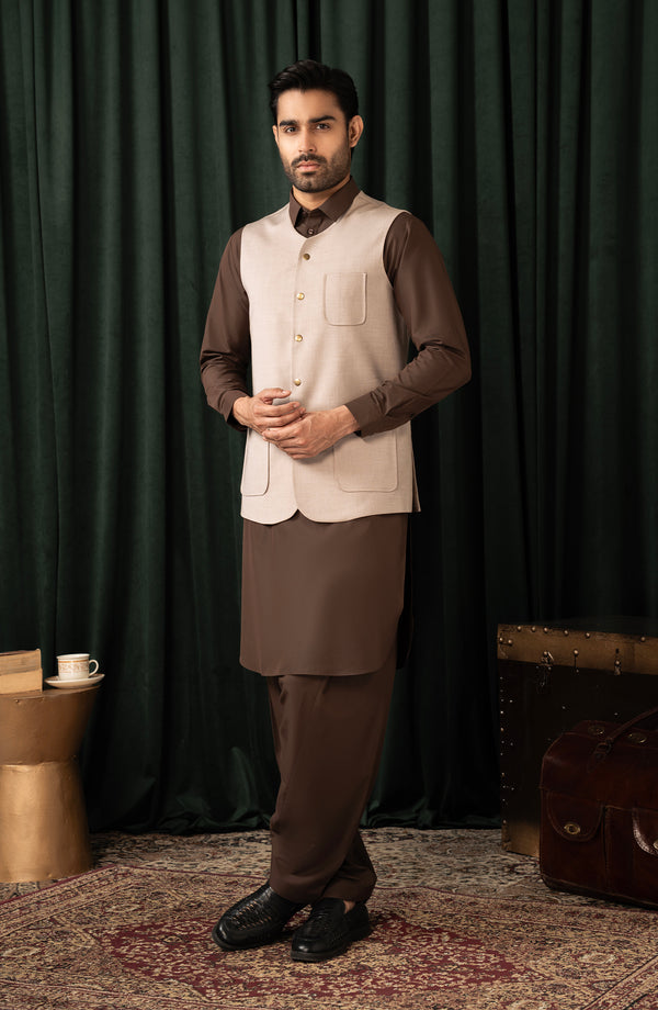 FANCY WAISTCOAT - BEIGE