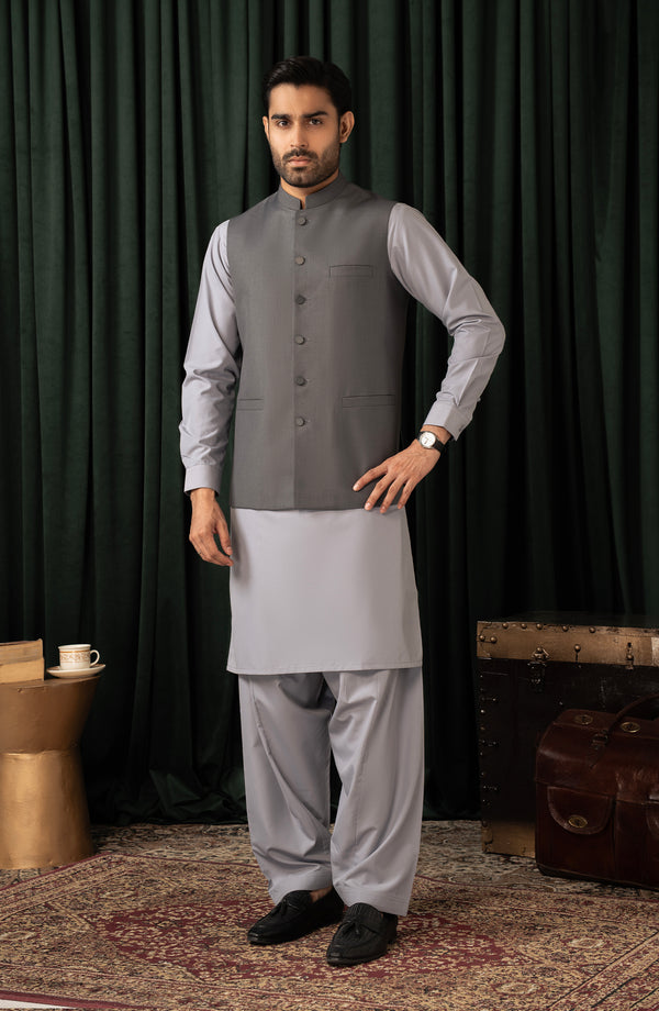 MENS BASIC WAISTCOAT - DARK GREY