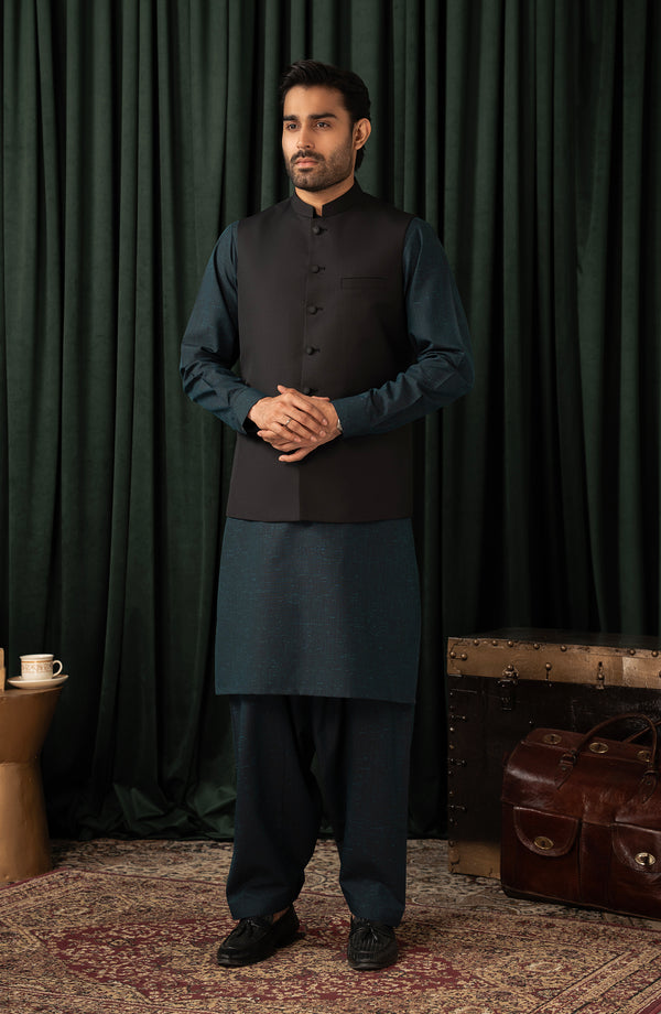 MENS BASIC WAISTCOAT - BLACK