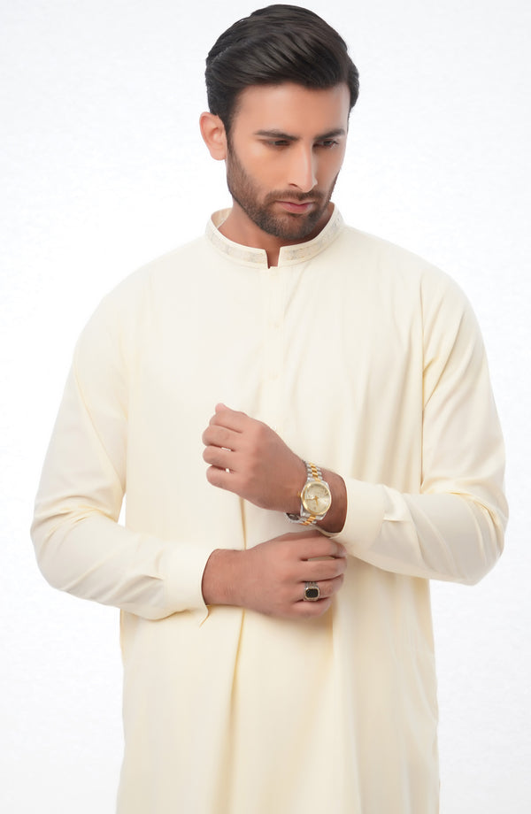 Cream Fancy Kameez Shalwar