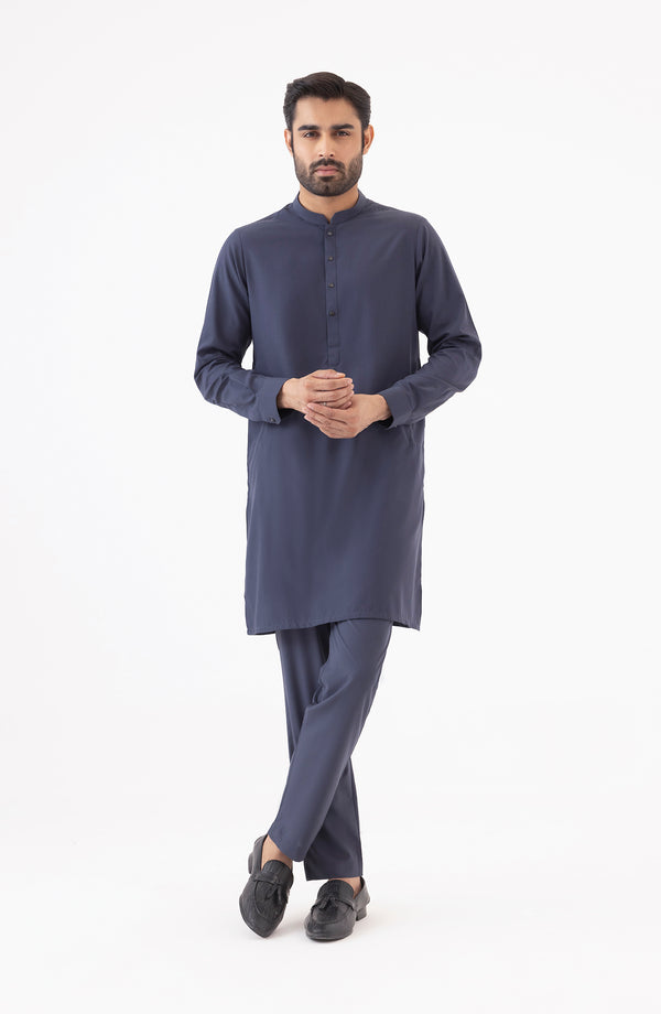 Basic Fancy Pajama Suit - Dark Grey