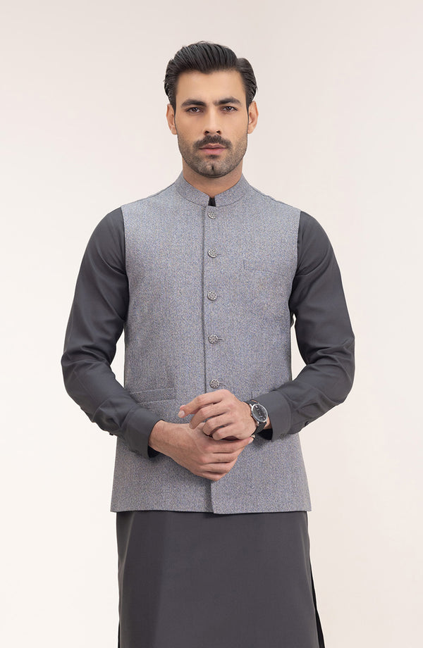 Mens Basic Waistcoat Grey