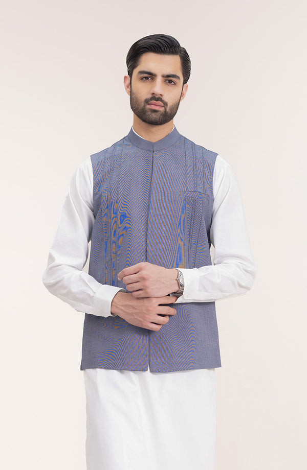 Blended Waistcoat- Blue