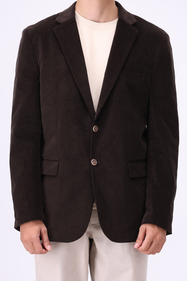 CORDUROY BLAZER - DARK BROWN
