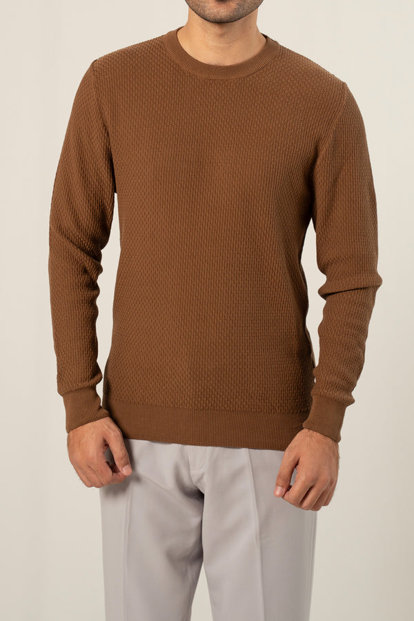 COTTON SWEATER - BROWN