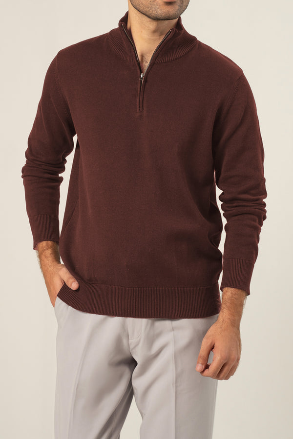 COTTON ZIPPER SWEATER