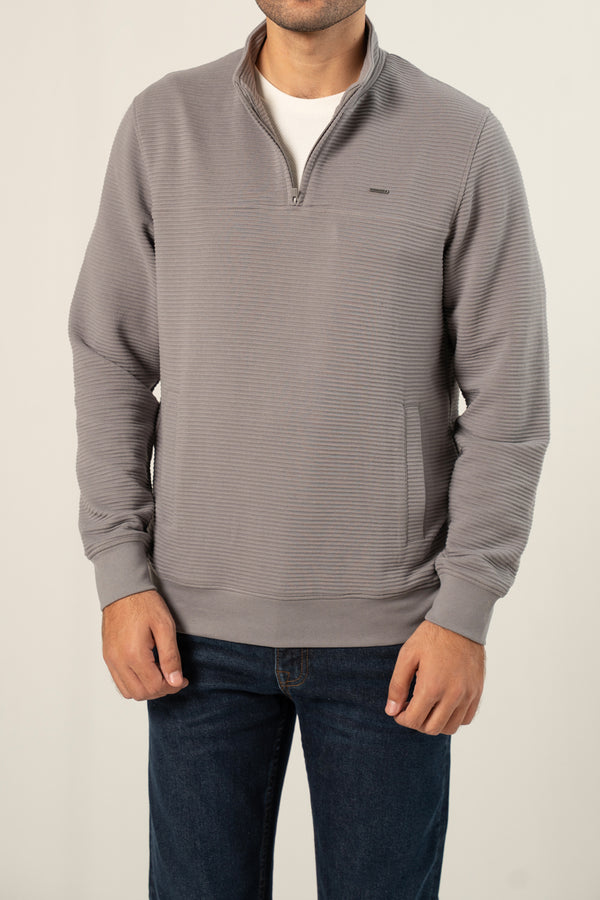 MOCK ZIPPER SWEATSHIRT
