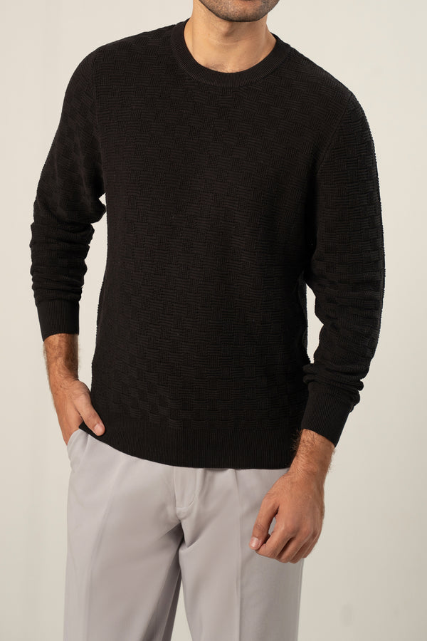 COTTON SWEATER - BLACK