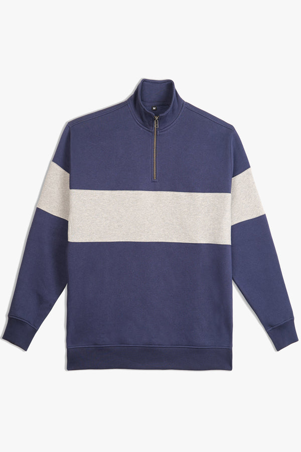 MOCK ZIPPER CROSS SWEATSHIRT