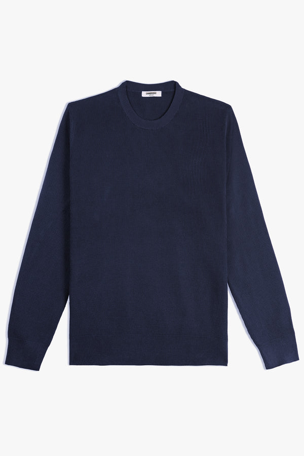 COTTON SWEATER - NAVY BLUE