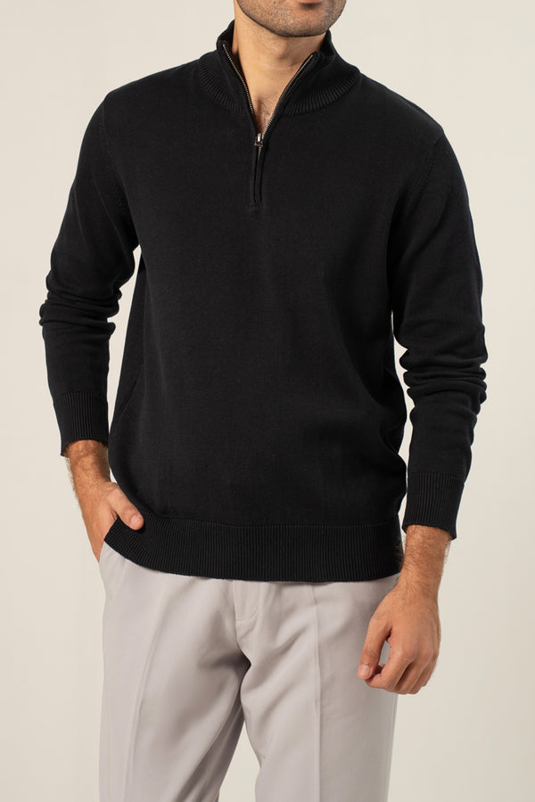 COTTON ZIPPER SWEATER
