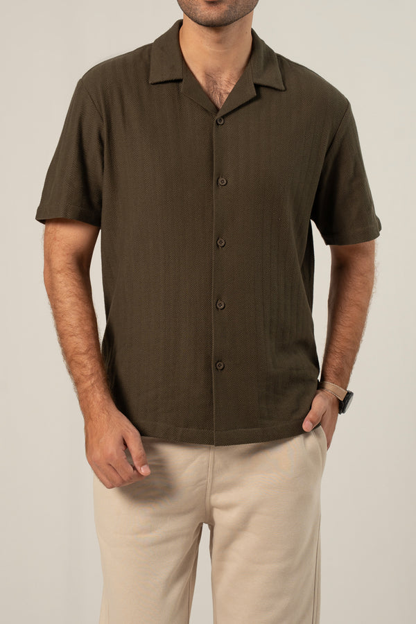 HERRING BONE TEXTURED SHIRT