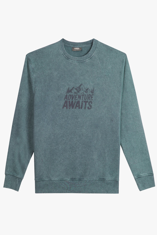 DROP SHOULDER ACID WASH SWEATSHIRT