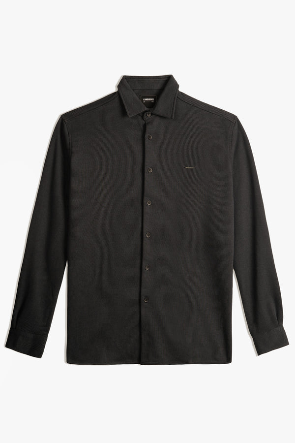 TEXTURED RIB BUTTON SHIRT