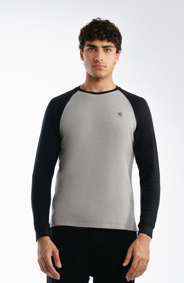 Crew Neck Raglan Ash Grey T-Shirt