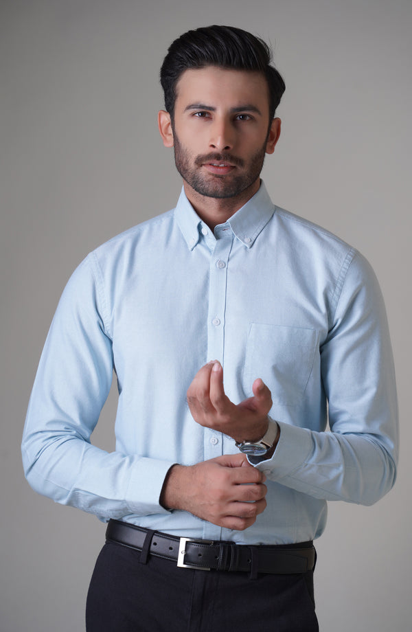 Aqua Full Sleeves Cotton Shirt
