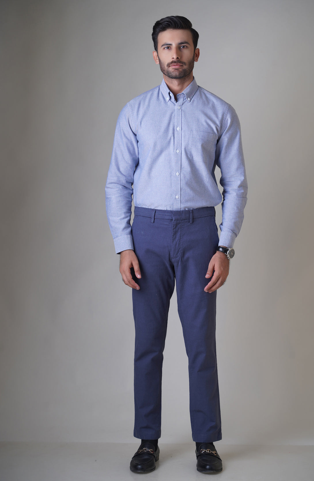 Light Blue Full Sleeves Cotton Shirt – Cambridge Shop
