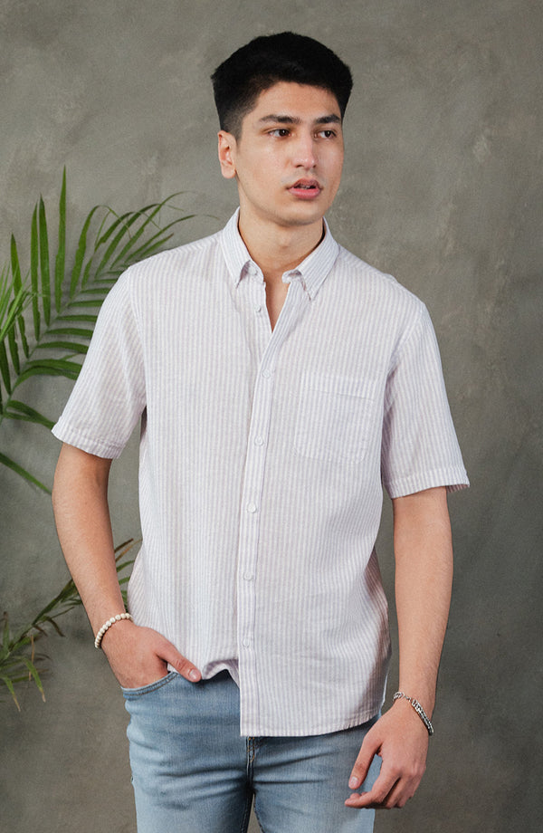 Half Sleeves Cotton Linen Shirt