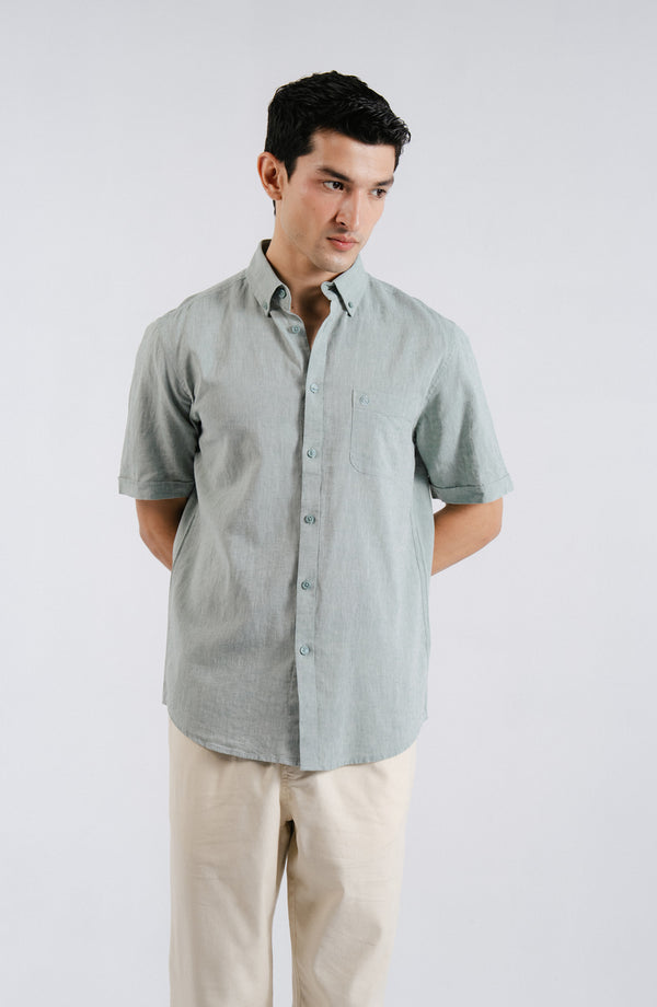 Half Sleeves Cotton Linen Shirt