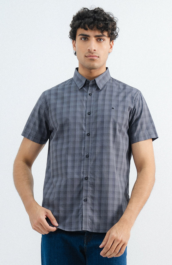 Half Sleeves Yarn Dyed Check Shirt